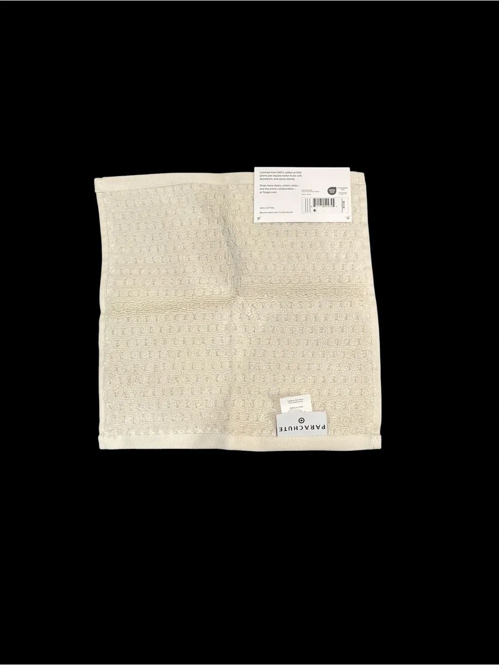 Parachute Terry Dot Towel Parchment Washcloth Bone Ivory Set of 2 NWT Bath